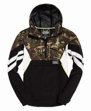 Superdry Jared Overhead Férfi Kabát Camo/Fekete | FCSOX4631